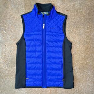Ralph Lauren L-RL Lauren Active Vest‎ Womens M Blue Black Quilted Full Zip Y2K